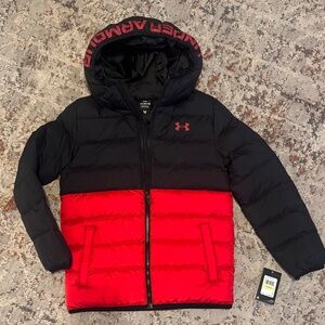 Youth Size 8 Under Armour Black and Red Puffer Jacket